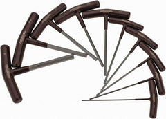 Paramount - 10 Piece T-Handle Hex Key Set - Hex Range 3/32 to 3/8", 6" OAL, Steel - Exact Tooling