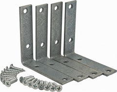 Value Collection - 3" Long x 3/4" Wide, Steel, Corner Brace - Galvanized - Exact Tooling