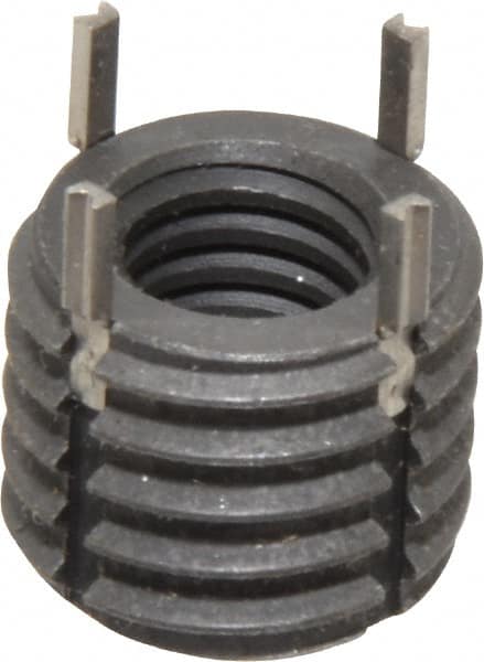Recoil - 3/8-16 Internal, 5/8-11 External, 1/2" Insert Length, Extra Heavy Duty Keylocking Thread Inserts - Carbon Steel, Zinc Phosphate Finish, Grade C1215 - Exact Tooling
