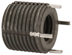Recoil - 7/16-14 Internal, 3/4-16 External, 5/8" Insert Length, Extra Heavy Duty Keylocking Thread Inserts - Carbon Steel, Zinc Phosphate Finish, Grade C1215 - Exact Tooling