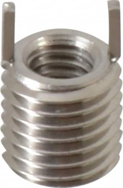 Recoil - M6x1.00 Internal, M10x1.25 External, 10mm Insert Length, Thin Wall Keylocking Thread Inserts - Stainless Steel, Passivated Finish, Grade 303 - Exact Tooling