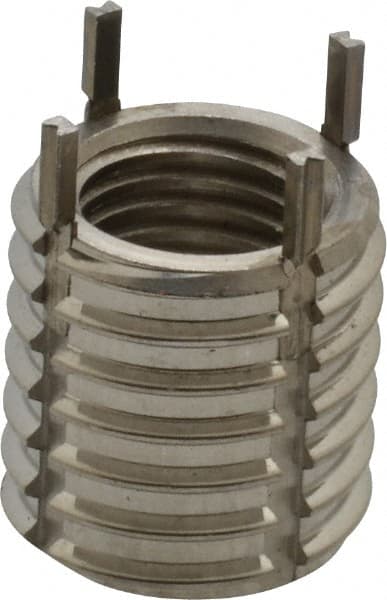 Recoil - 7/16-20 Internal, 5/8-11 External, 14mm Insert Length, Heavy Duty Keylocking Thread Inserts - Stainless Steel, Passivated Finish, Grade 303 - Exact Tooling