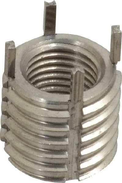 Recoil - 3/8-24 Internal, 9/16-12 External, 1/2" Insert Length, Heavy Duty Keylocking Thread Inserts - Stainless Steel, Passivated Finish, Grade 303 - Exact Tooling