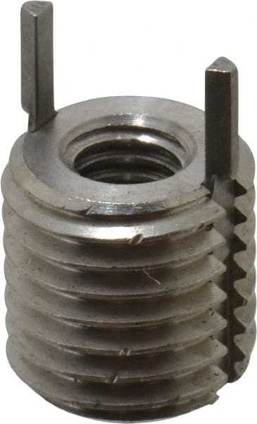 Recoil - M5x0.80 Internal, M10x1.25 External, 10mm Insert Length, Heavy Duty Keylocking Thread Inserts - Stainless Steel, Passivated Finish, Grade 303 - Exact Tooling