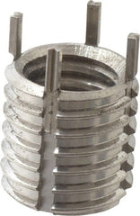 Recoil - 7/16-14 Internal, 9/16-12 External, 14mm Insert Length, Thin Wall Keylocking Thread Inserts - Stainless Steel, Passivated Finish, Grade 303 - Exact Tooling