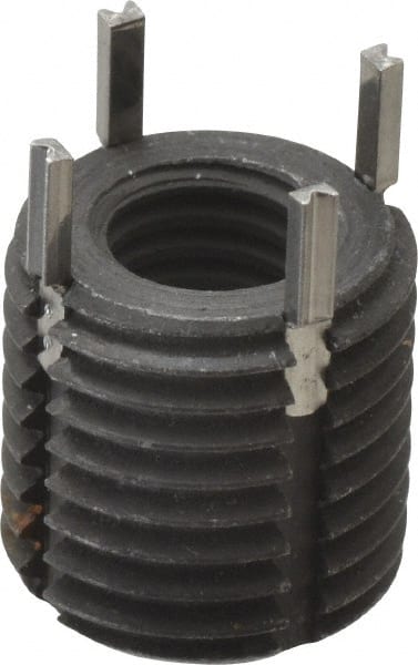 Recoil - M8x1.25 Internal, M14x1.50 External, 14mm Insert Length, Heavy Duty Keylocking Thread Inserts - Carbon Steel, Zinc Phosphate Finish, Grade C1215 - Exact Tooling