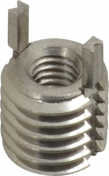 Recoil - M4x0.70 Internal, M8x1.25 External, 8mm Insert Length, Heavy Duty Keylocking Thread Inserts - Stainless Steel, Passivated Finish, Grade 303 - Exact Tooling