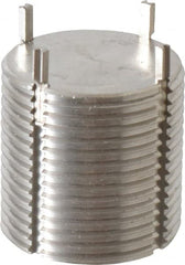 Recoil - 1-1/4 - 12 External, 1-1/4" Insert Length, Solid Keylocking Thread Inserts - Stainless Steel, Passivated Finish, Grade 303 - Exact Tooling