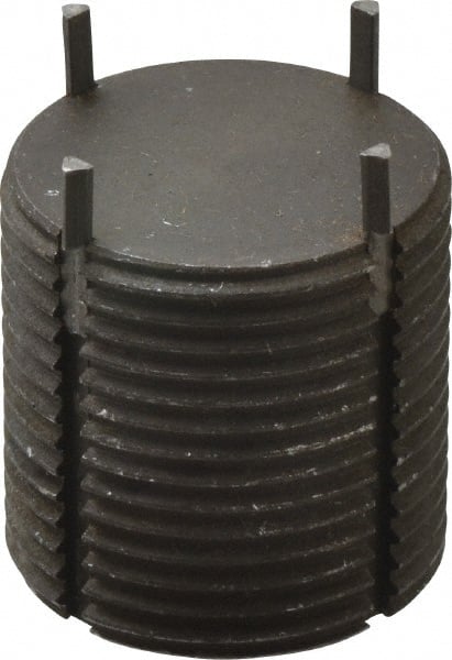 Recoil - 1-1/4 - 12 External, 1-1/4" Insert Length, Solid Keylocking Thread Inserts - Carbon Steel, Zinc Phosphate Finish, Grade C1215 - Exact Tooling