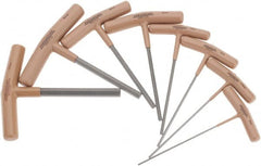 Paramount - 8 Piece T-Handle Hex Key Set - Hex Range 2 to 10mm, 6" OAL, Steel - Exact Tooling