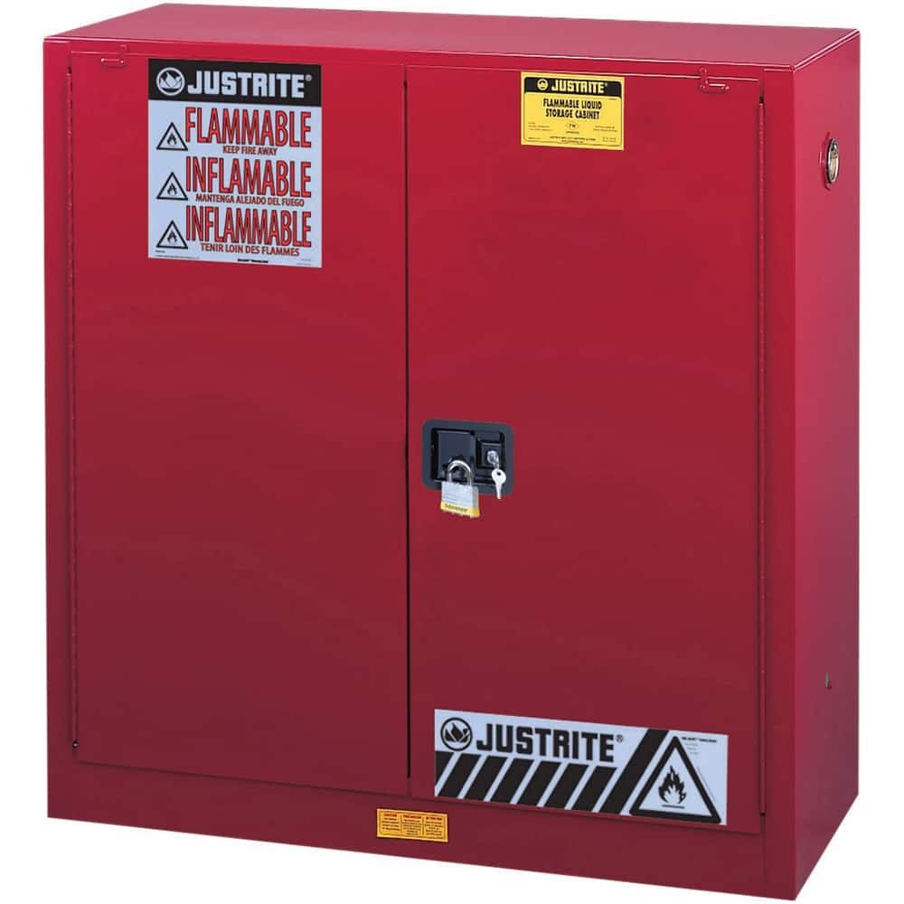 Justrite - 2 Door 1 Shelf 30 Gal Safety Cabinet for Flammable Substances - Exact Tooling