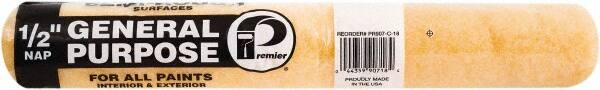 Premier Paint Roller - 1/2" Nap, 18" Wide Paint Roller Cover - Semi-Rough Texture, Polyester - Exact Tooling