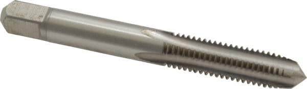 Made in USA - M8x1.25 Metric Coarse 4 Flute Bright Finish High Speed Steel Straight Flute Standard Hand Tap - Plug, Right Hand Thread, 2-23/32" OAL, 1-1/8" Thread Length, H11 Limit, 0.005" Oversize - Exact Tooling