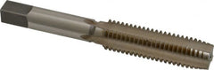 Made in USA - M12x1.75 Metric Coarse 4 Flute Bright Finish High Speed Steel Straight Flute Standard Hand Tap - Plug, Right Hand Thread, 3-3/8" OAL, 1-21/32" Thread Length, H11 Limit, 0.005" Oversize - Exact Tooling