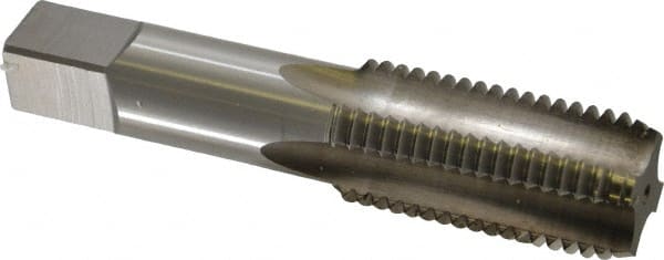 Kennametal - 1-1/4 - 7 UNC 3B 4 Flute Bright Finish High Speed Steel Straight Flute Standard Hand Tap - Bottoming, Right Hand Thread, 5-3/4" OAL, 2.563" Thread Length, H4 Limit, Oversize - Exact Tooling