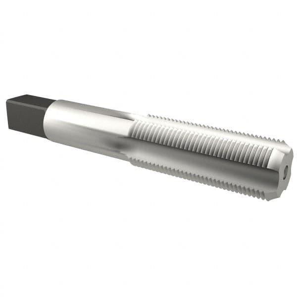 Kennametal - 1-14 UNS 3B 4 Flute Bright Finish High Speed Steel Straight Flute Standard Hand Tap - Plug, Right Hand Thread, 5.13" OAL, 2-1/2" Thread Length, H4 Limit, Oversize - Exact Tooling