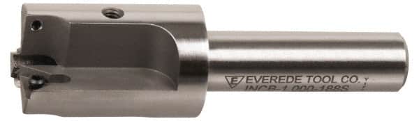Everede Tool - 1-1/16 Inch Diameter, Interchangeable Pilot, Straight 1/2 Inch Shank Diameter, 3 Insert, Indexable Counterbore - 3.2 Inch Overall Length, TPGH 215 Insert, 3/16 Inch Pilot Hole Diameter Compatibility - Exact Tooling