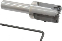 Everede Tool - 1 Inch Diameter, Interchangeable Pilot, Straight 1/2 Inch Shank Diameter, 3 Insert, Indexable Counterbore - 3.2 Inch Overall Length, TPGH 215 Insert, 3/16 Inch Pilot Hole Diameter Compatibility - Exact Tooling