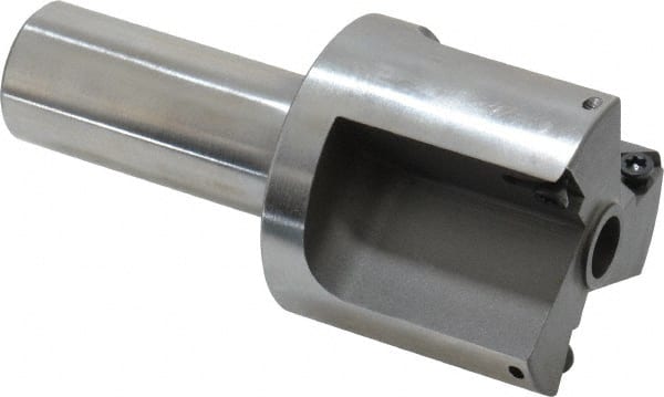 Everede Tool - 1-5/8 Inch Diameter, Interchangeable Pilot, Straight 3/4 Inch Shank Diameter, 3 Insert, Indexable Counterbore - 3.2 Inch Overall Length, TPGH 215 Insert, 5/16 Inch Pilot Hole Diameter Compatibility - Exact Tooling