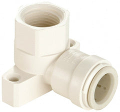 Watts - 3/4" Outside Diam, 3/4 NPT, Brass Push-to-Connect Tube Female Drop Ear Elbow - Tube to Female NPT Connection, EPDM O-Ring - Exact Tooling