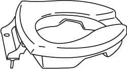 CENTOCO - 18-3/4 Inch Long, 8-1/2 Inch Inside Width, Polypropylene, Elongated, ADA Handicap Accessible Open Front with o Cover, Toilet Seat - 15 Inch Outside Width, Residential, Commercial, Health Care, Industrial, Institutional Installation, White - Exact Tooling