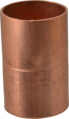 Mueller Industries - 1" Wrot Copper Pipe Coupling with Rolled Stop - C x C, Solder Joint - Exact Tooling