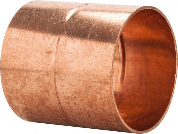 Mueller Industries - 4" Wrot Copper Pipe Coupling with Rolled Stop - C x C, Solder Joint - Exact Tooling