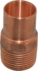 Mueller Industries - 1" Wrot Copper Pipe Adapter - FTG x M, Solder Joint - Exact Tooling