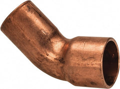 Mueller Industries - 3/8" Wrot Copper Pipe 45° Elbow - FTG x C, Solder Joint - Exact Tooling