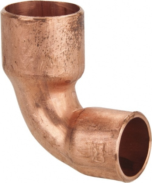 Mueller Industries - 1/2 x 3/8" Wrot Copper Pipe 90° Close Rough Elbow - C x C, Solder Joint - Exact Tooling