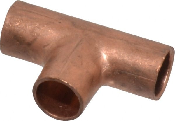 Mueller Industries - 1/8" Wrot Copper Pipe Tee - C x C x C, Solder Joint - Exact Tooling