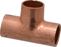 Mueller Industries - 1/4" Wrot Copper Pipe Tee - C x C x C, Solder Joint - Exact Tooling