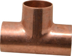 Mueller Industries - 1-1/4" Wrot Copper Pipe Tee - C x C x C, Solder Joint - Exact Tooling