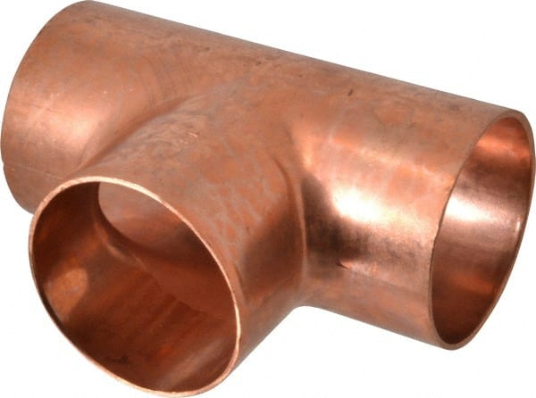 Mueller Industries - 2-1/2" Wrot Copper Pipe Tee - C x C x C, Solder Joint - Exact Tooling