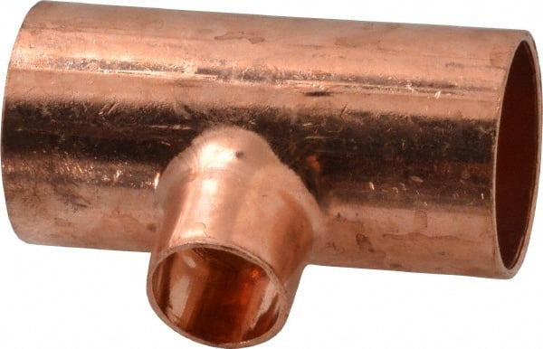 Mueller Industries - 1 x 1 x 1/2" Wrot Copper Pipe Tee - C x C x C, Solder Joint - Exact Tooling