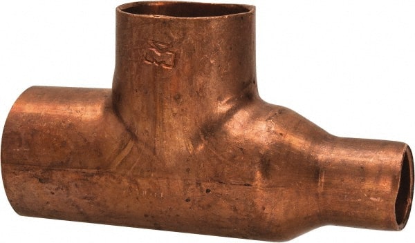 Mueller Industries - 1 x 1/2 x 1" Wrot Copper Pipe Tee - C x C x C, Solder Joint - Exact Tooling