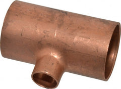 Mueller Industries - 1-1/4 x 1-1/4 x 1/2" Wrot Copper Pipe Tee - C x C x C, Solder Joint - Exact Tooling
