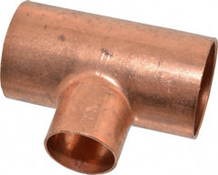 Mueller Industries - 1-1/2 x 1-1/2 x 1" Wrot Copper Pipe Tee - C x C x C, Solder Joint - Exact Tooling
