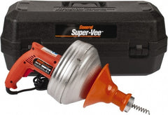 General Pipe Cleaners - Electric Battery Drain Cleaning Machine - For 1-1/2" to 2" Pipe, 25' Cable, 500 Max RPM - Exact Tooling