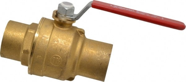 Legend Valve - 1-1/2" Pipe, Full Port, Brass Standard Ball Valve - Inline - One Way Flow, Soldered x Soldered Ends, Lever Handle, 600 WOG, 150 WSP - Exact Tooling