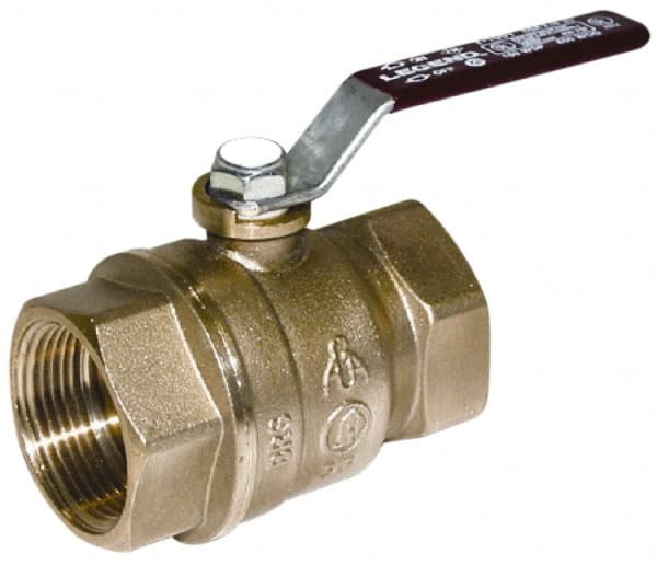 Legend Valve - 4" Pipe, Full Port, Brass Standard Ball Valve - Inline - One Way Flow, FNPT x FNPT Ends, Lever Handle, 400 WOG, 150 WSP - Exact Tooling