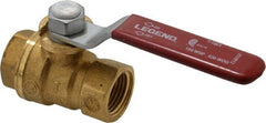Legend Valve - 3/8" Pipe, Full Port, Brass Standard Ball Valve - Inline - One Way Flow, FNPT x FNPT Ends, Lever Handle, 600 WOG, 150 WSP - Exact Tooling