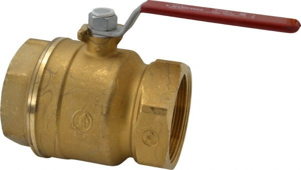 Legend Valve - 3" Pipe, Full Port, Brass Standard Ball Valve - Inline - One Way Flow, FNPT x FNPT Ends, Lever Handle, 400 WOG, 150 WSP - Exact Tooling