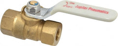 Value Collection - 1/8" Pipe, Standard Port, Brass Standard Ball Valve - Inline - One Way Flow, FNPT x FNPT Ends, Lever Handle, 400 WOG, 125 WSP - Exact Tooling