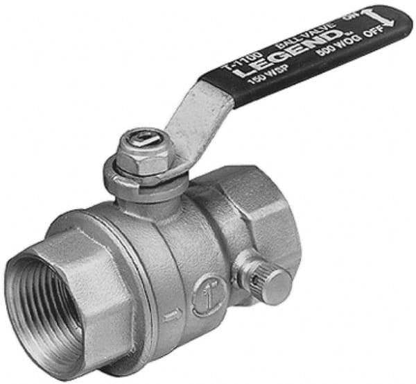 Legend Valve - 3/4" Pipe, Full Port, Brass Standard Ball Valve - Inline - One Way Flow, FNPT x FNPT Ends, Lever Handle, 500 WOG - Exact Tooling