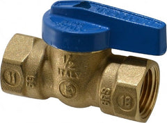 Legend Valve - 1/2" Pipe, Brass, Straight without Side Tap, Gas Ball Valve - 175 psi WOG Rating, Wedge Handle, FNPT x FNPT End Connections, 1 Piece - Exact Tooling