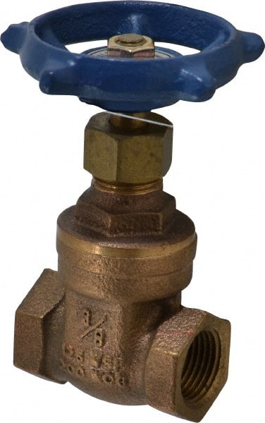 Legend Valve - 3/8" Pipe, Threaded Bronze Solid Wedge Stem Gate Valve - 200 WOG, 125 WSP, Screw-In Bonnet - Exact Tooling