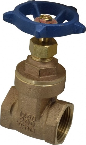 Legend Valve - 1" Pipe, Threaded Bronze Solid Wedge Stem Gate Valve - 200 WOG, 125 WSP, Screw-In Bonnet - Exact Tooling