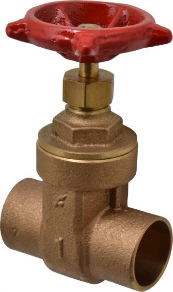 Legend Valve - 1" Pipe, Soldered Bronze Solid Wedge Stem Gate Valve - 200 WOG, 125 WSP, Screw-In Bonnet - Exact Tooling