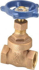 Legend Valve - 1/2" Pipe, Threaded Bronze Solid Wedge Stem Gate Valve - 200 WOG, 125 WSP, Screw Over Bonnet - Exact Tooling